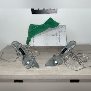 Jessica Rich Silver Stilettò Tie Sandal